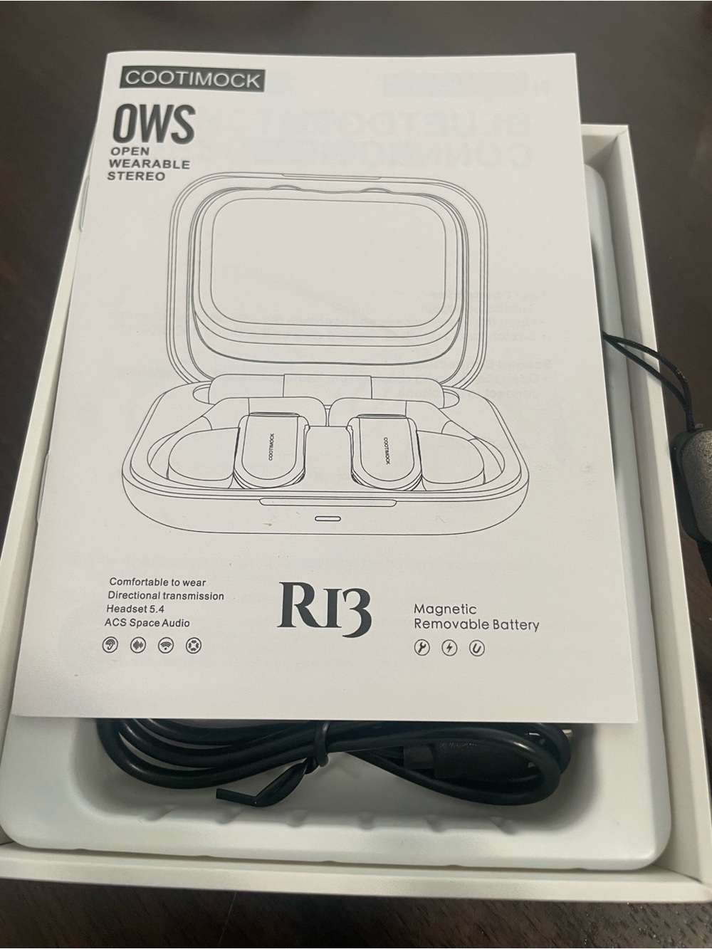 R13 Open Wearable Stereo Earbuds - White